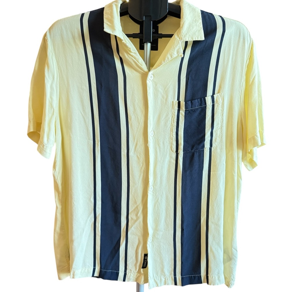 Stance Casual Yellow and Navy Striped Shirt